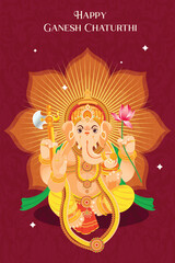 Vector illustration of lord ganesha for ganesh chaturthi
