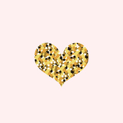 Romantic heart with sparkles. Frame in the shape of a heart on a pink background. Valentine's Day.