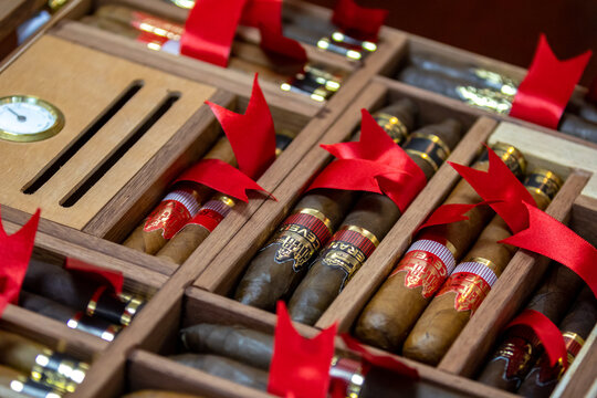 Brazil, November 19, 2023: Nicaraguan cigar collection in detail. Cigars "Perceverância"