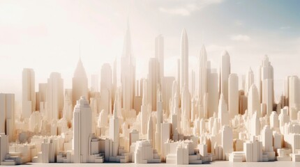 Panorama of a futuristic technological city in the world of the future.