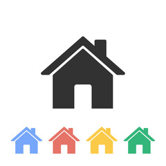 Home icon. House symbol illustration. Home page icons