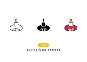 Aromatherapy Icon. Natural Aroma Spa Scent Pictogram Graphic Illustration. Isolated Simple Line Icon For Infographic, App and Web Button.