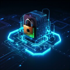 Digital Cyber Security Sicherheits Schloss Sicherheit in der digitalen Welt