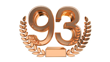 Elegance  gold  3d number 93