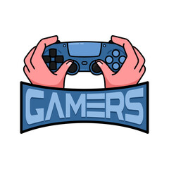 logo Cartoon video game controllers for playing device isolated vector illustration collection. Gaming and entertainment concept
