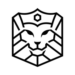 king lion crown symbols. Elegant  Leo animal logo. Premium luxury brand identity icon. Vector illustration