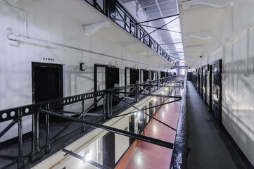 Cells and landing in the Crumlin Road Gaol, a Victorian built prison.