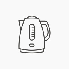 Electric kettle icon vector. water boiler, home house appliance symbol