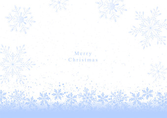 Merry Christmas background　クリスマスの雪の結晶の背景フレーム