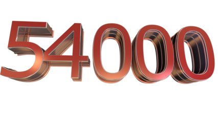 Red 3d number 54000