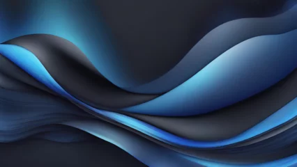 Fotobehang Abstraktes Blau und Schwarz sind helle Muster mit dem Farbverlauf ist die mit Bodenwand-Metallstruktur, weichem Tech-Diagonalhintergrund, schwarz, dunkel, sauber, modern. © Marios