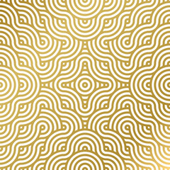 luxury seamless pattern white and gold wave circle 