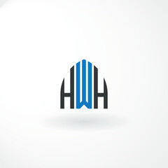 Vector Logo - Lettermark Design is Combination Letter HWH with Customized Font