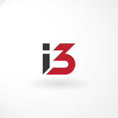 Vector Logo - Lettermark Design is Combination Letter i and Number 3 with Customized Font