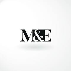 Vector Logo - Lettermark Design is Combination Letter M and E with Serif Font