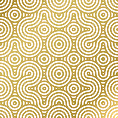 Obraz premium luxury seamless pattern white and gold wave circle 