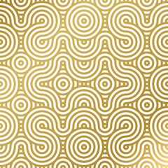 luxury seamless pattern white and gold wave circle 