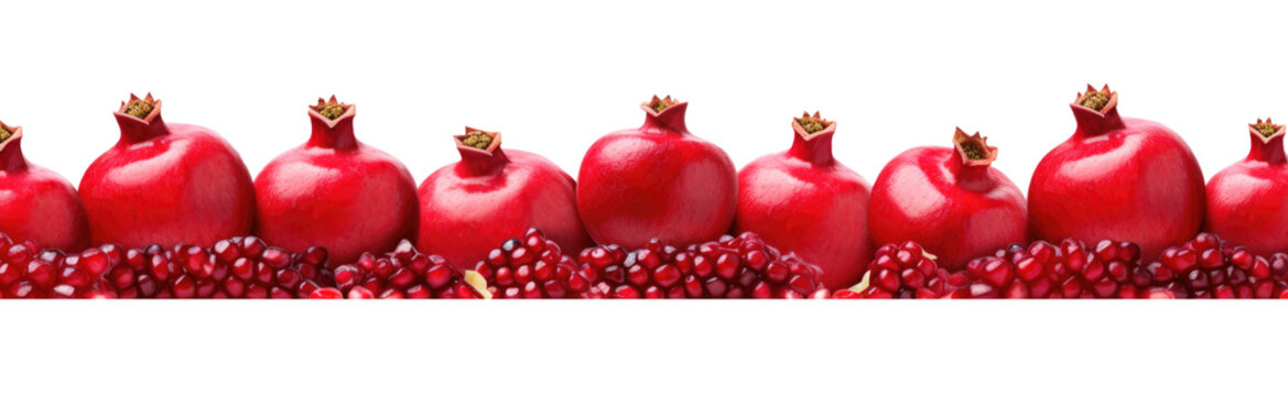 Pomegranate isolated on transparent background.