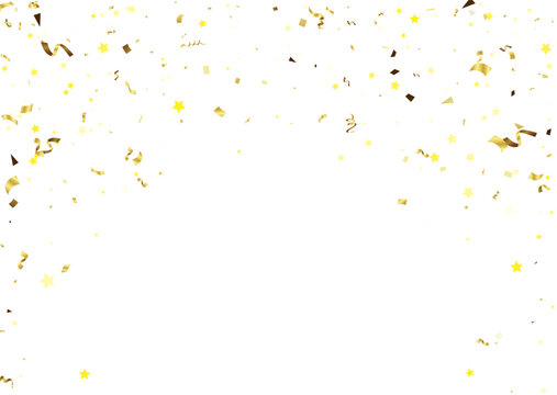 confetti gold ribbons. Celebration luxury greeting rich card