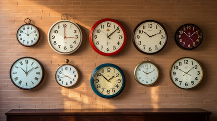 Many types of wall clocks on wall_1