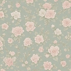 Seamless Flower Leaf Pattern Floral Wallpaper Background Vector Design. Decorative Summer Fabric Illustration. Spring Textile Ornament Retro Vintage Decoration Art.Nature Abstract  Texture Graphic