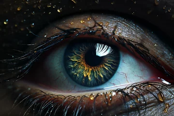 Fototapeten Close-up of human eye with beautiful iris,  Macro shot © Aurora