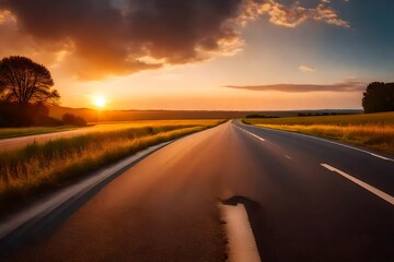 Fototapeta premium sunset on the highway