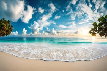 beach with palm trees