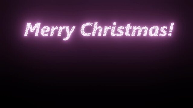光の粒子で作るメリー クリスマスのロゴ。背景透過