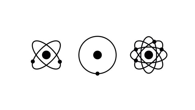 Atomic models, Molecular atom neutron laboratory Icon physics science model for your web site design, Set of atom icons, atomic model for studying science, physics, education