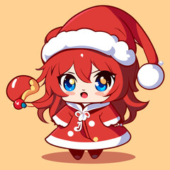 little girl in santa hat