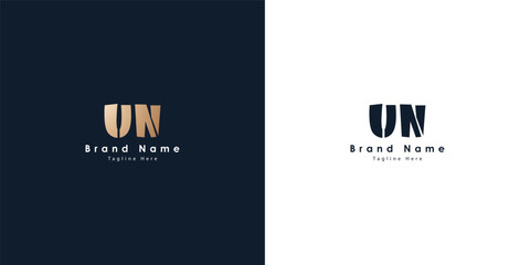 UN Letters vector logo design 