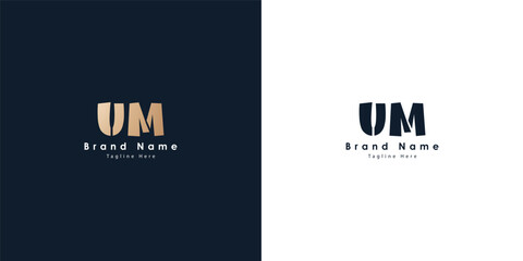 UM Letters vector logo design  - obrazy, fototapety, plakaty