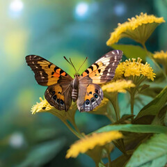 Colorful butterfies in zoom in nature view