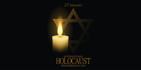 International Holocaust Remembrance Day vector. Star of David . January 27. Important day