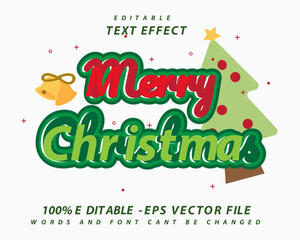 merry Christmas text effect vector