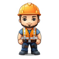 Construction Worker's Hard Hat and Hi-Vis Vest
