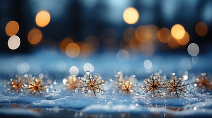 Fototapeta na wymiar Beautiful blue tone background in a Christmas concept with bokeh. Sparkling guillor
