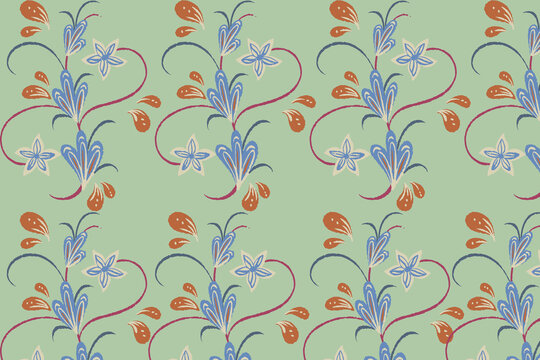 Free pattern backgrounds are suitable for fabric, tile, gift wrap. on mint green background