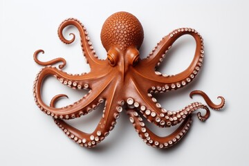 Octopus Sculpture: A Masterpiece of Elegance and Intricacy on a Serene White Canvas