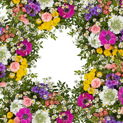 Fresh flower arch cut out isolated transparent background