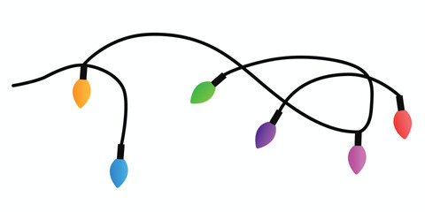 Christmas lights clipart vector illustration