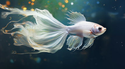 A guppy fish of under the water, tropical fresh water on nature background with clipping path, guppies are live bearing fish. Colorful wallpaper
