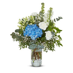 Fresh Bouquet of flowers in a glass vase cut out isolated transparent background