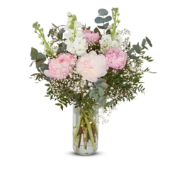 Papier peint photo Fresh Bouquet of flowers in a glass vase cut out isolated transparent background