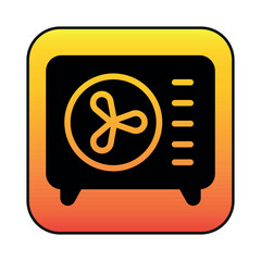 Heat pump linear icon. Heating and cooling appliance.
