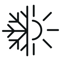 Temperature outline icon. Warm-hot icon.