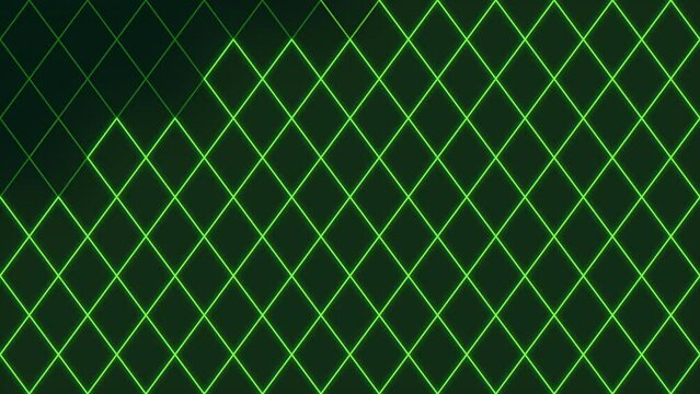 An abstract image featuring a repeating dark green diamond pattern on a black background, composed of small diamonds arranged in a grid