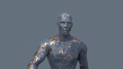 marble man, abstraction, 3d rendering