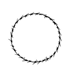 circle barbed wire isolated vector